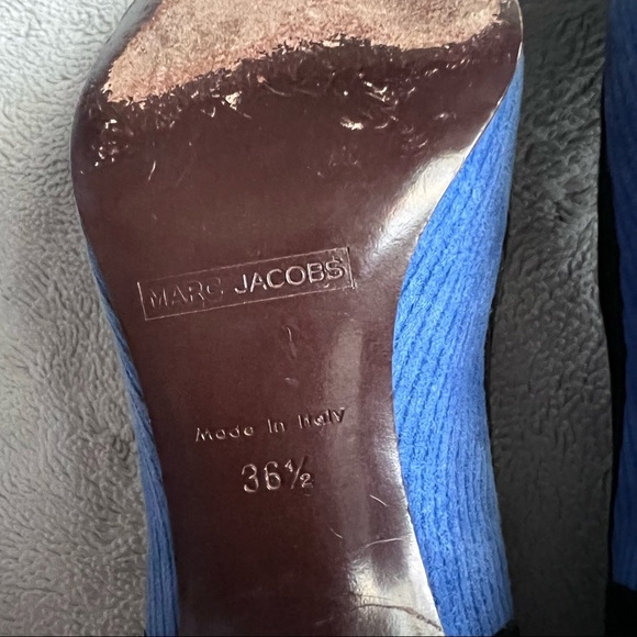 Marc Jacobs Vintage Y2K Corduroy Metallic Suede Mary Jane Pinup Heels 36.5 - Picture 6 of 17